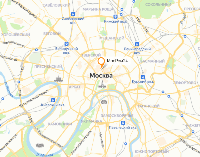 Карта "Москва". Замоскворечье на карте Москвы.
